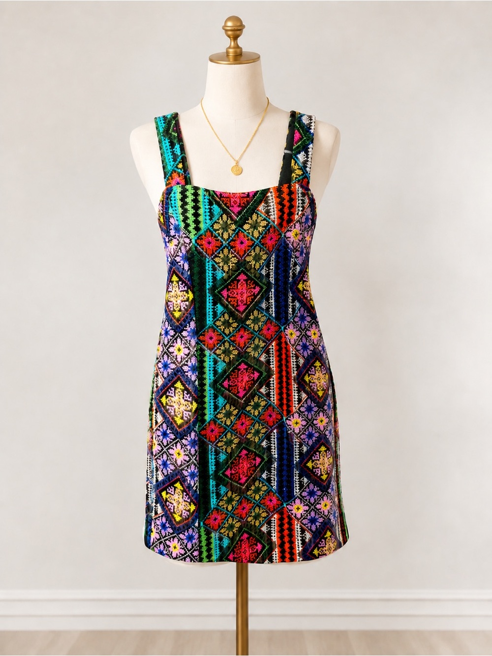 Fate Multicolor Geometric Mini Dress